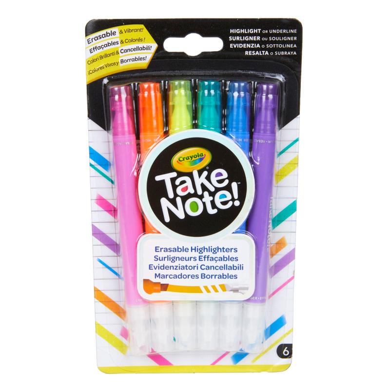 Crayola 6ct Take Note! Erasable Highlighters