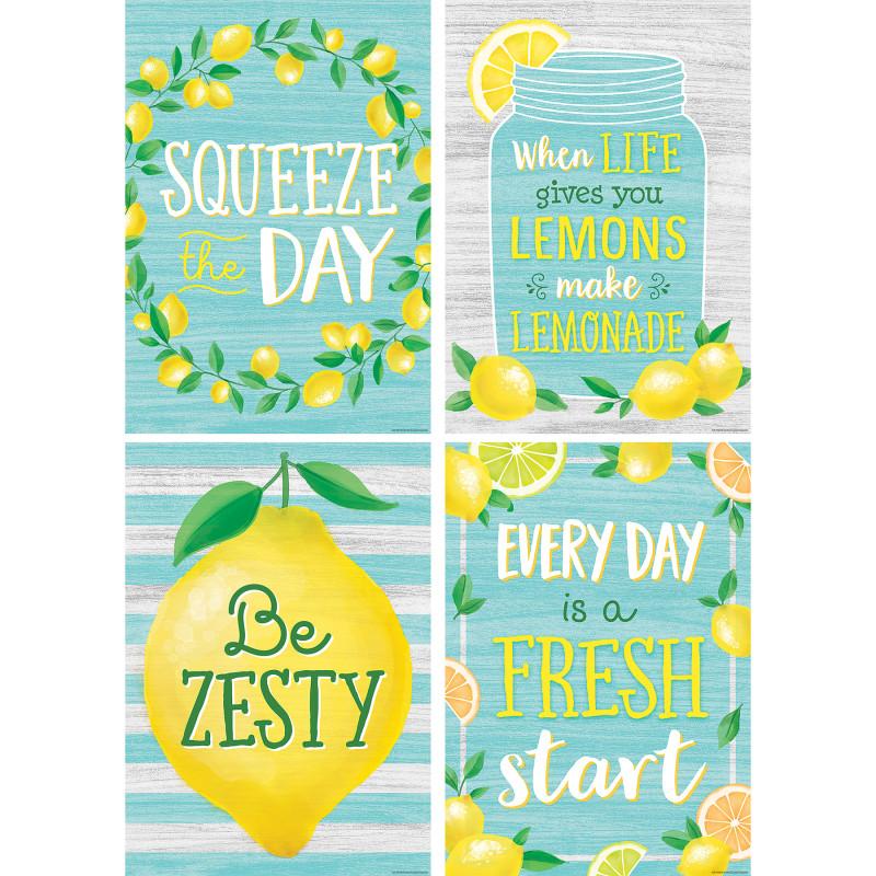 Lemon Zest Poster Set 4 Pcs